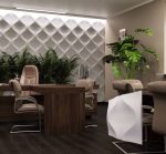 3D панель из гипса  Мягкий ромб 500х500х40мм