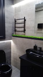 Кашпо из гипса с стабилизированным мхом Black 500х70х50мм — изображение 5