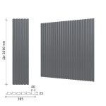 Крупноформатная гипсовая 3Д панель Рейка 40