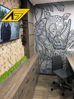 Кашпо из гипса с скандинавским мхом ягель Gray 500х70х50мм — изображение 4