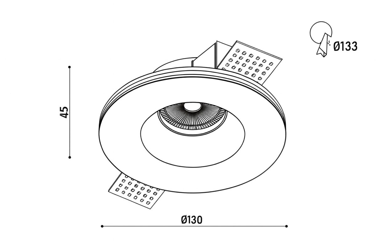 Гипсовый точечный встраиваемый светильник SV-001 белый — изображение 5